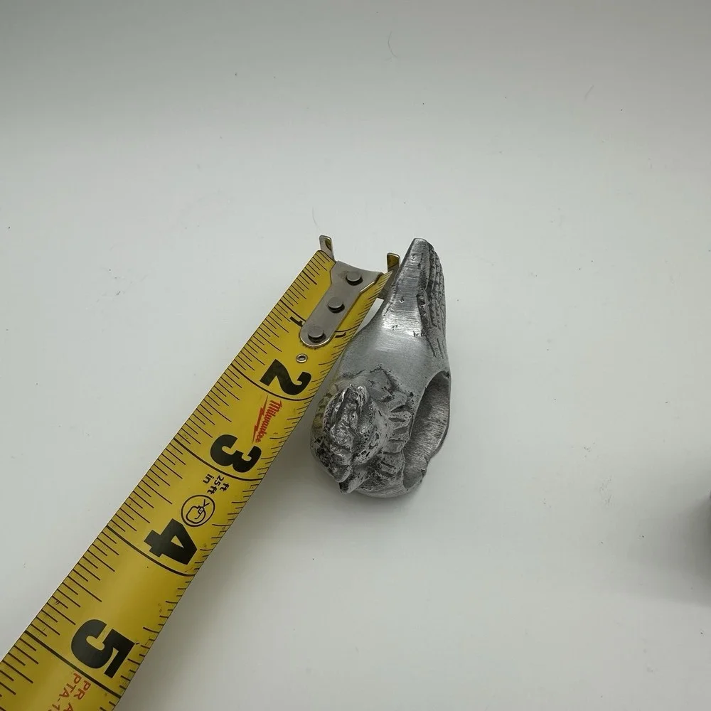 Vintage Pewter Metal Rooster Hens Napkin Rings‎ Holder Farmhouse Set of 4